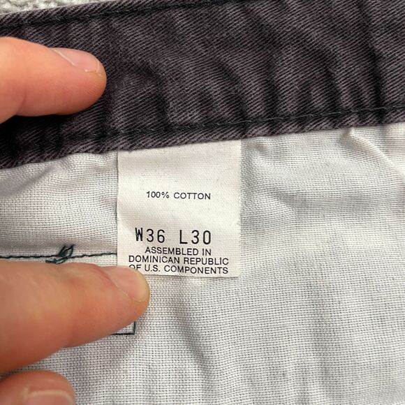 Dockers Vintage Khaki Pants Mens 36x30 Black Pleated Front Straight Cotton Work - Picture 4 of 15